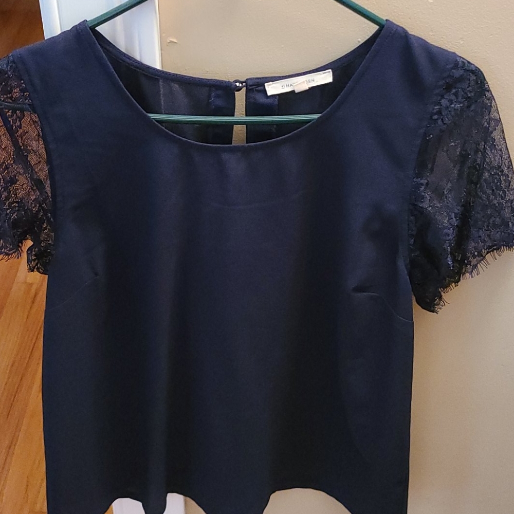Navy Blue Lace Shirt